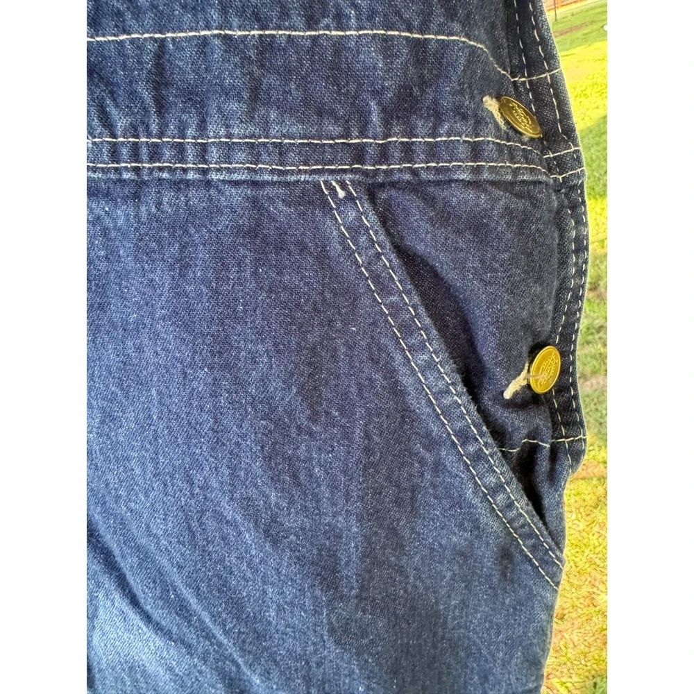 Dickies Bib Overalls Men's 38x32 Blue Denim Carpenter 2014 Made Mexico Zip Fly